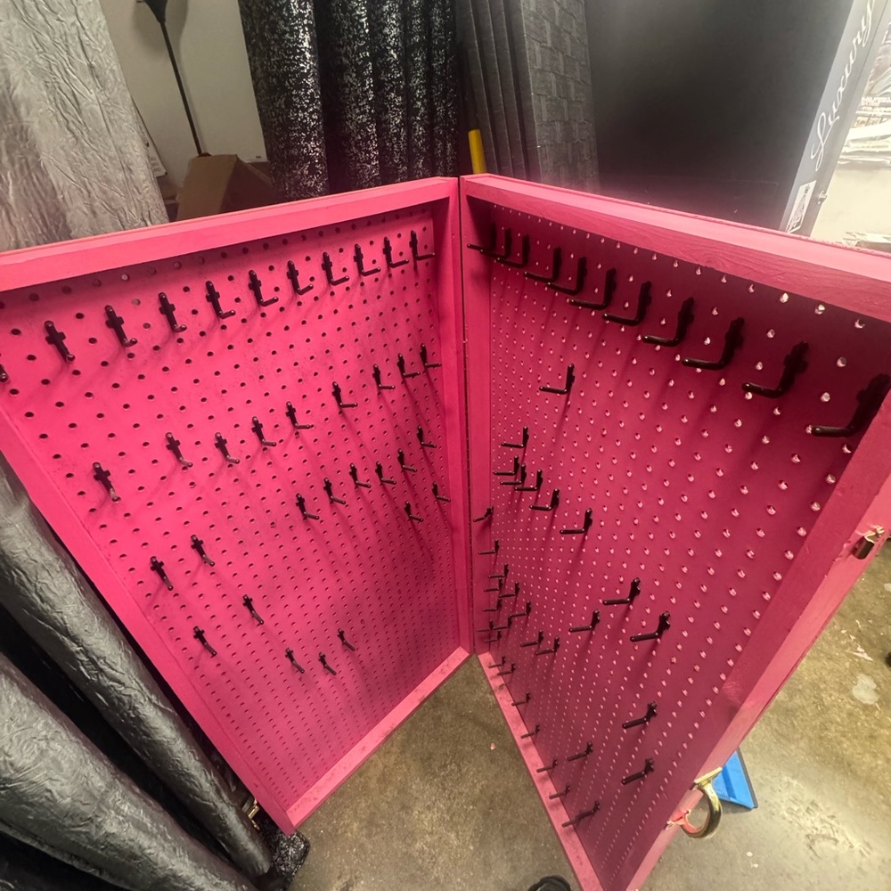 Hot Pink Pegboard Jewelry/Accessory Organizer